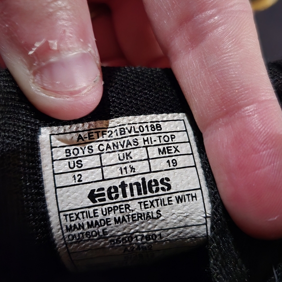 Etnies Boys Canvas Hi-Top Sneakers - Picture 2 of 2